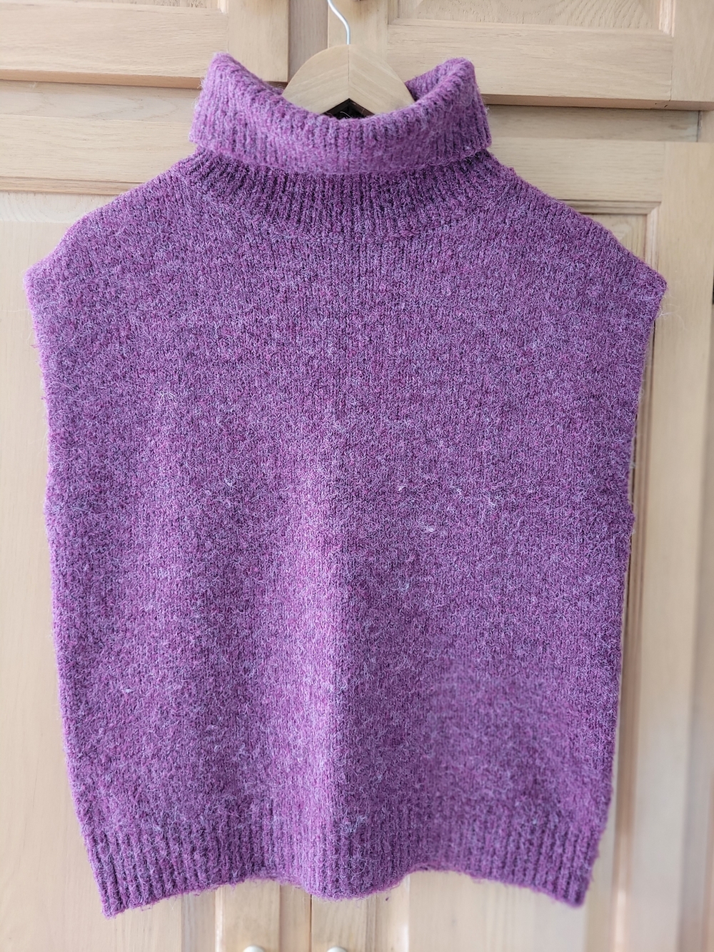 Fushia Sleeveless Turtleneck Sweater